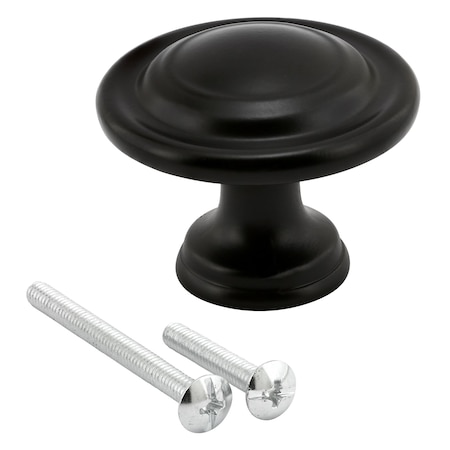 Prime-Line 1-3/8 in. Bi-Fold Door Knobs, Matte Black Finish (Single Pack) N 7568